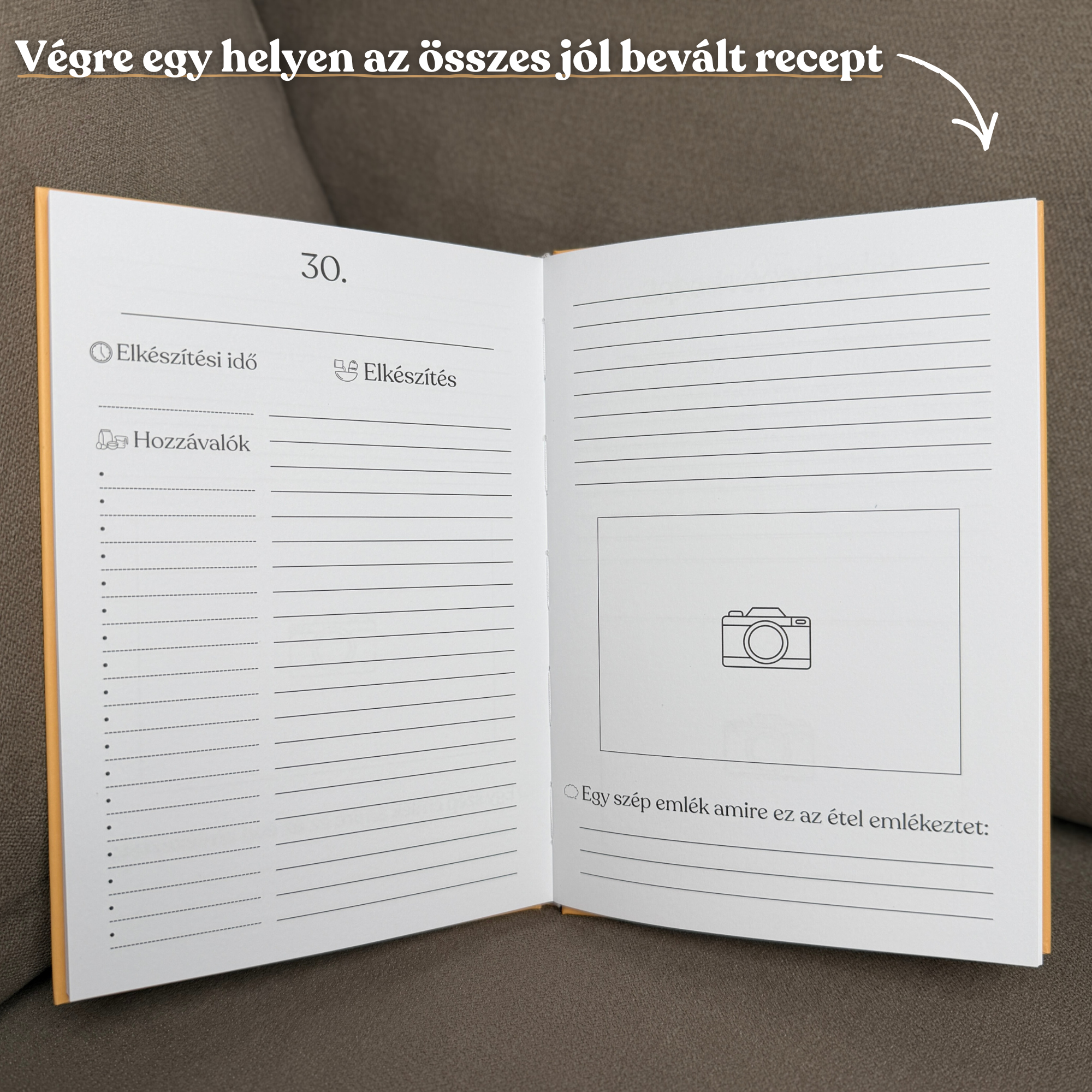 Kitölthető családi receptgyűjtemény