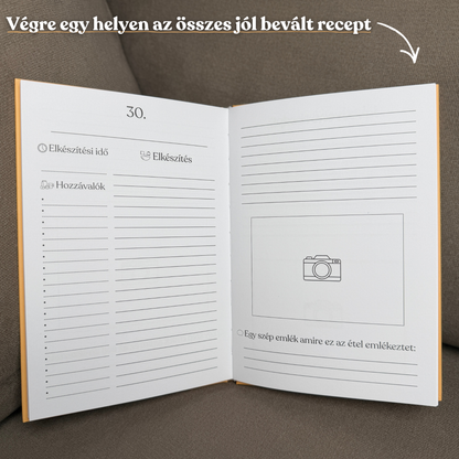 Kitölthető családi receptgyűjtemény