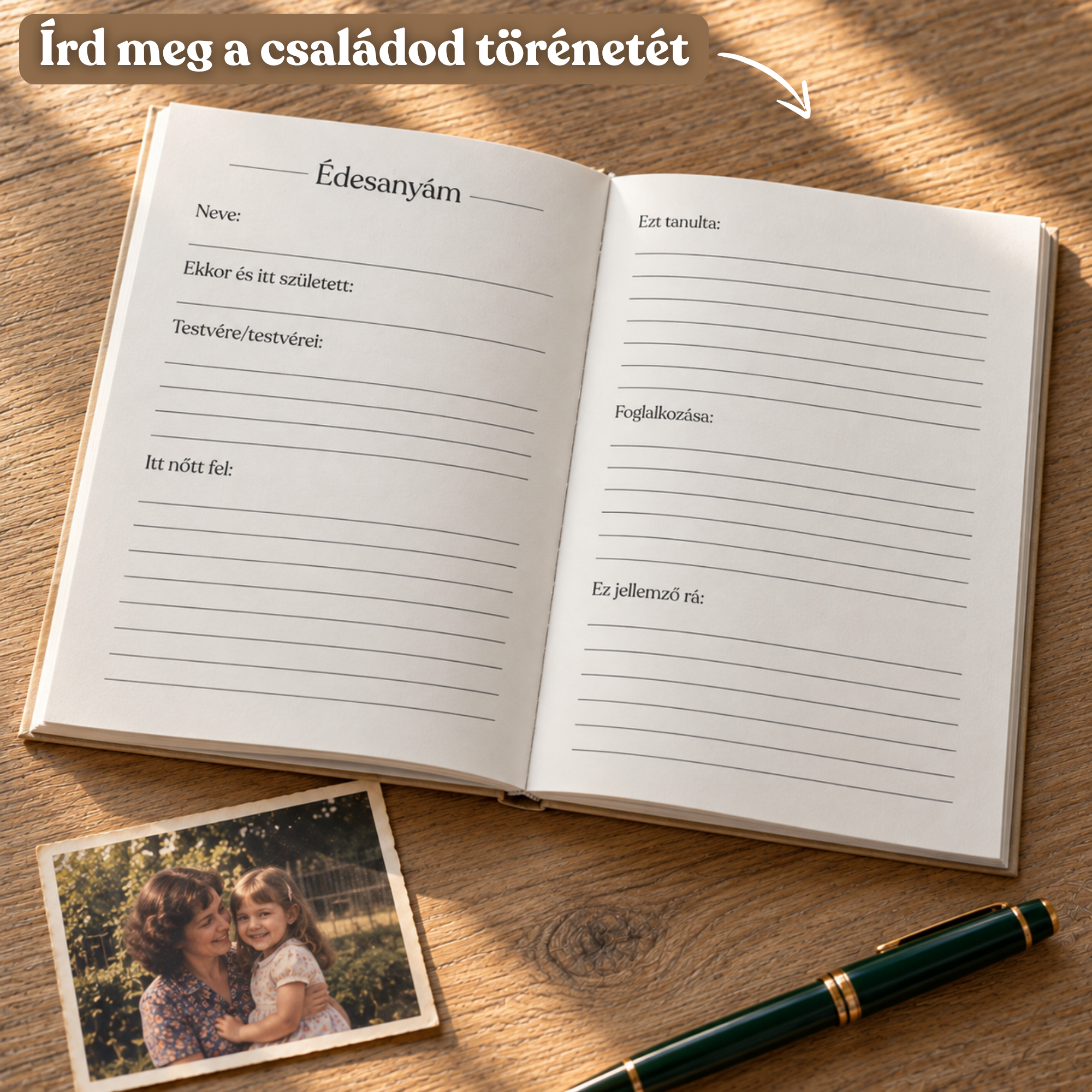 Kitölthető Családfa könyv