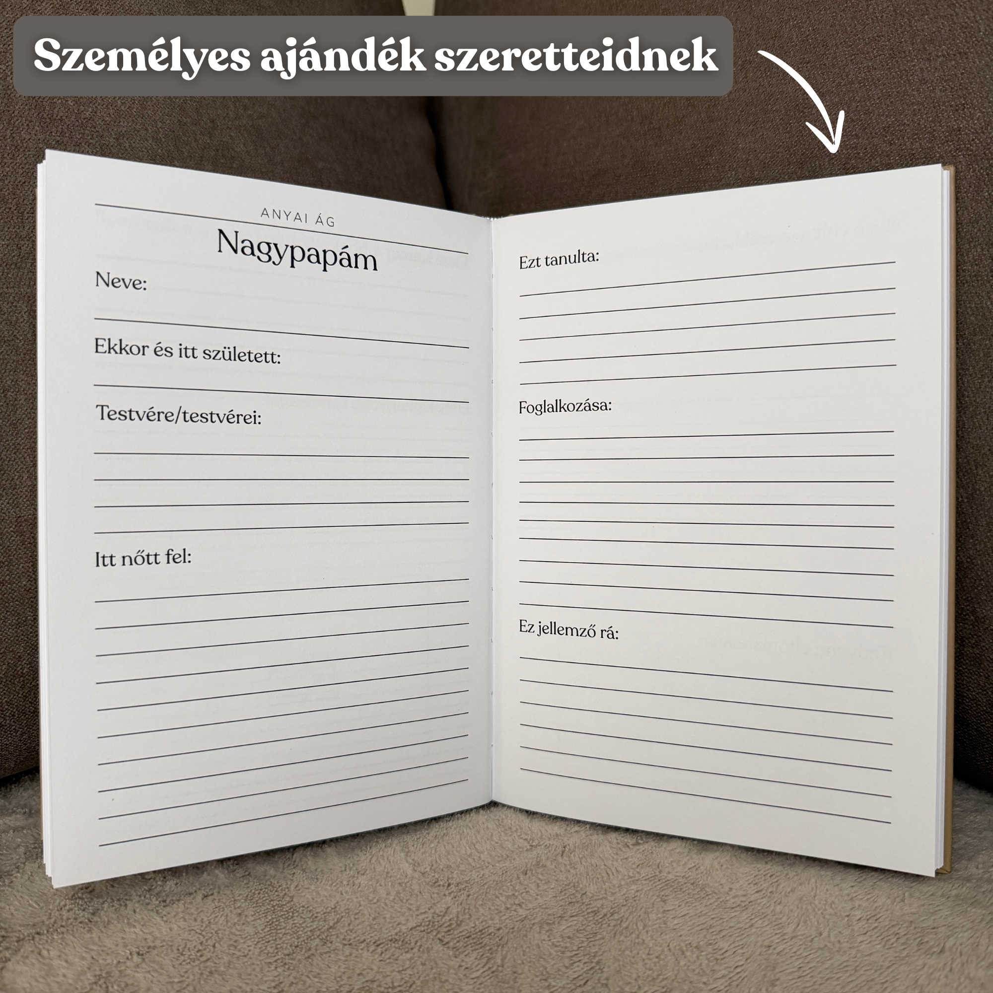 Kitölthető Családfa könyv