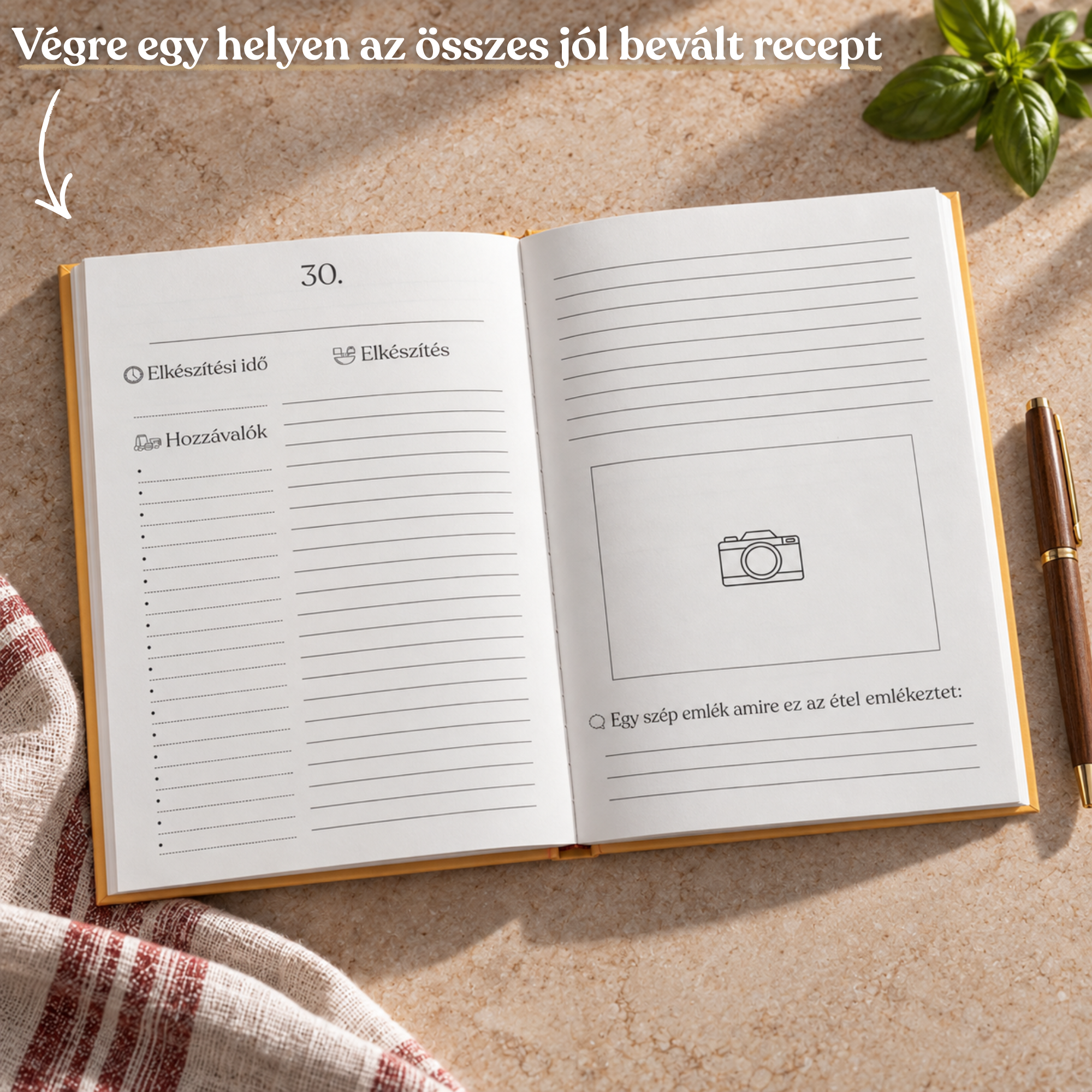 Kitölthető családi receptgyűjtemény