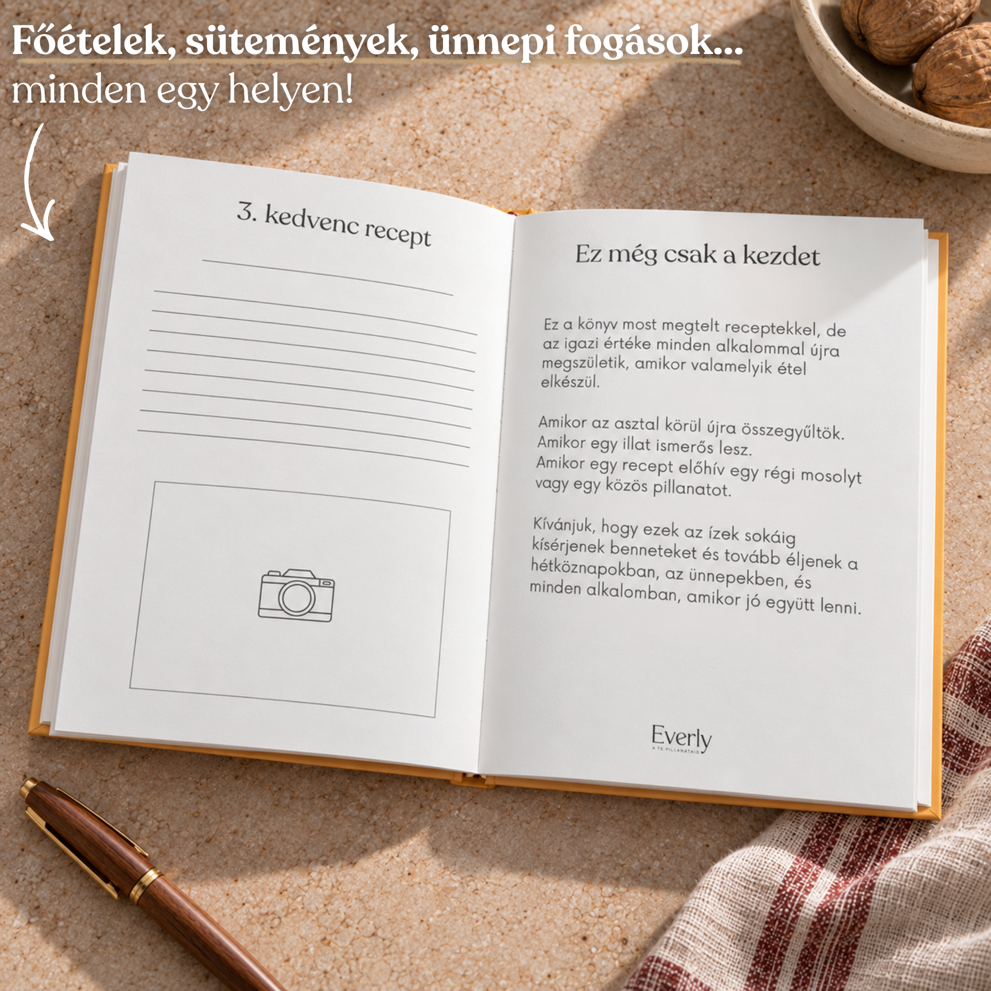 Kitölthető családi receptgyűjtemény